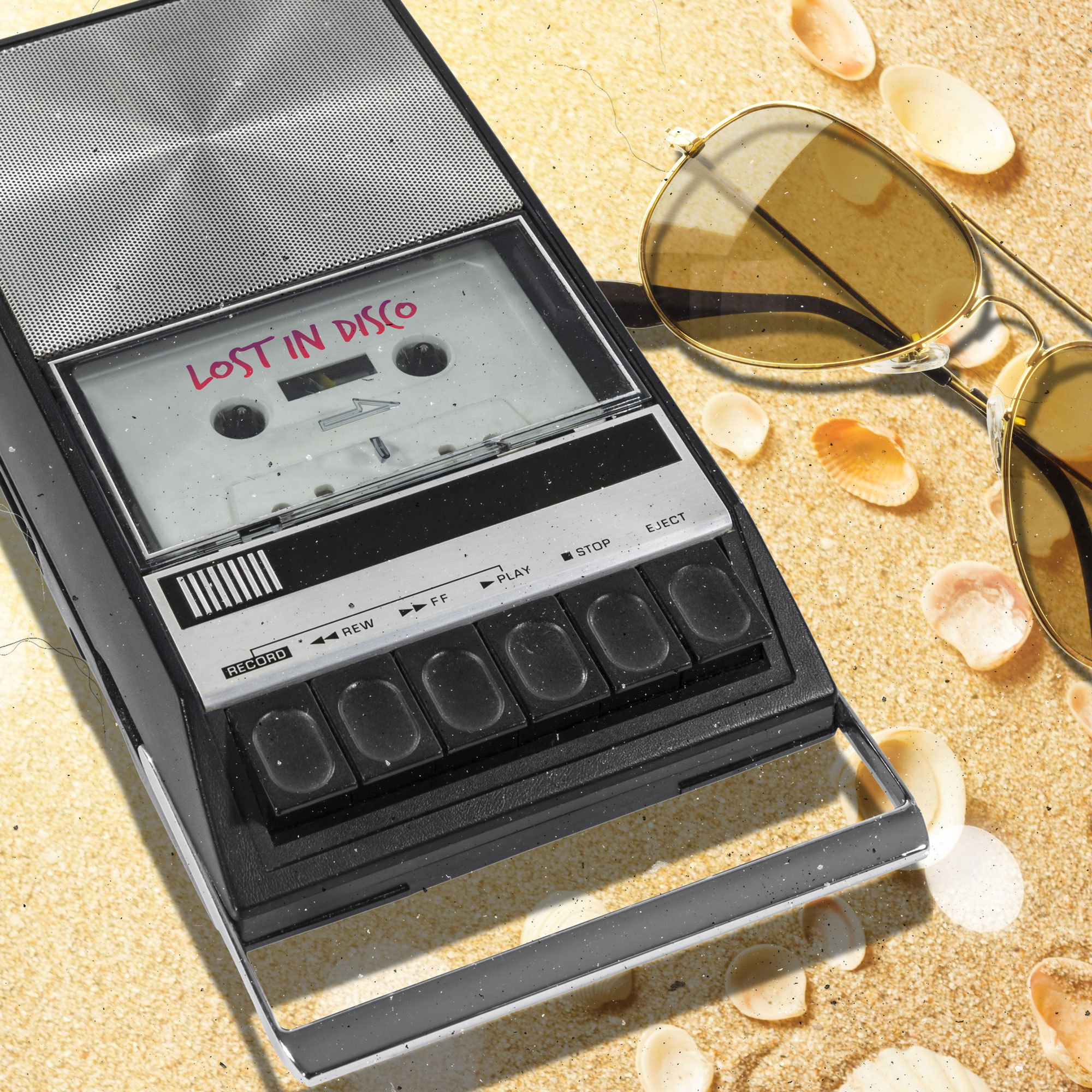 Vintage cassette palyer Lost In Disco beach